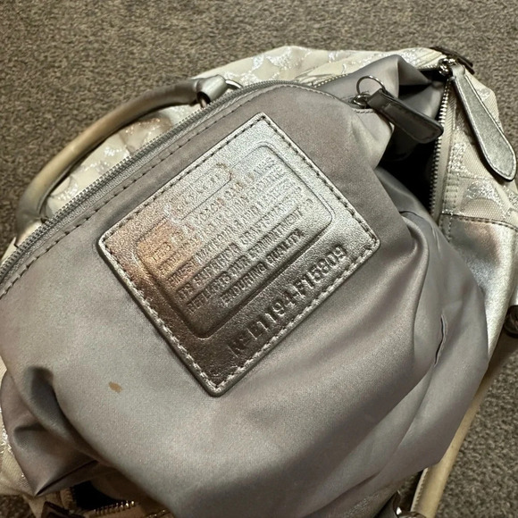 Vintage Coach Ashley Signature Bronze Beige Canvas Satchel Bag - Picture 3 of 10